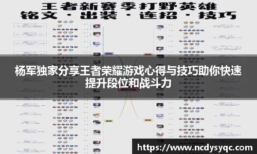 杨军独家分享王者荣耀游戏心得与技巧助你快速提升段位和战斗力